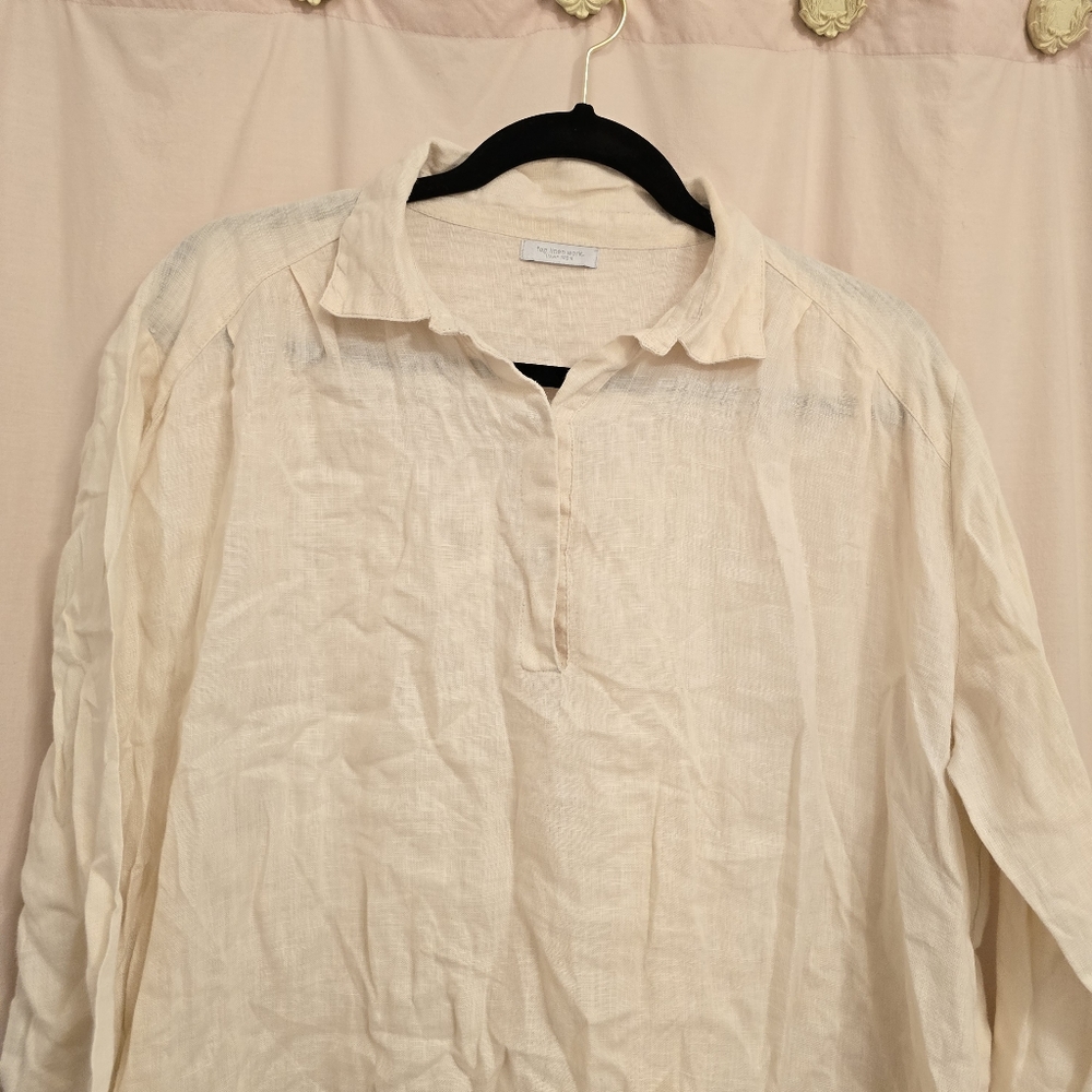 Fog linen work biege top - Picture 2 of 7
